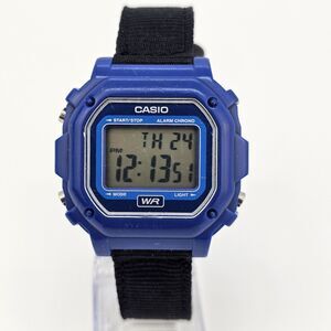 CASIO Illuminator 43MM Blue Tone Case Digital Men's Watch New Black Canvas Bands